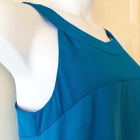 Pretty Peacock Blue Shift Dress Size: 12 H&M - Picture 2 of 10